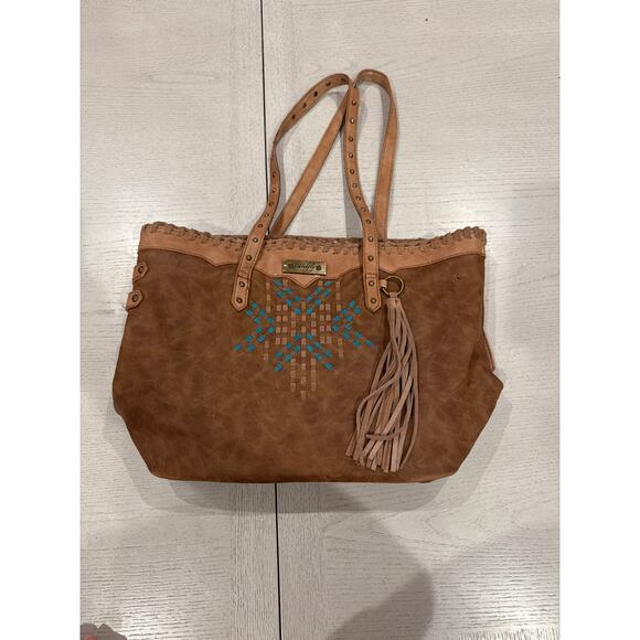 Western Catchfly Tote Bag Purse CONCEALED CARRY Faux Leather - Picture 1 of 7